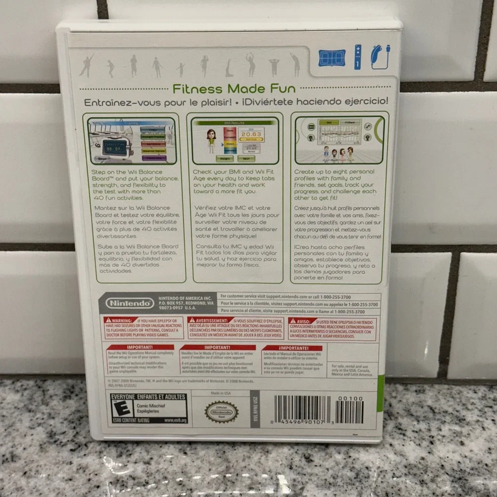 Nintendo Wii Fit Game DVD Fitness Yoga Balance‎ Board Exercise 2008 Active